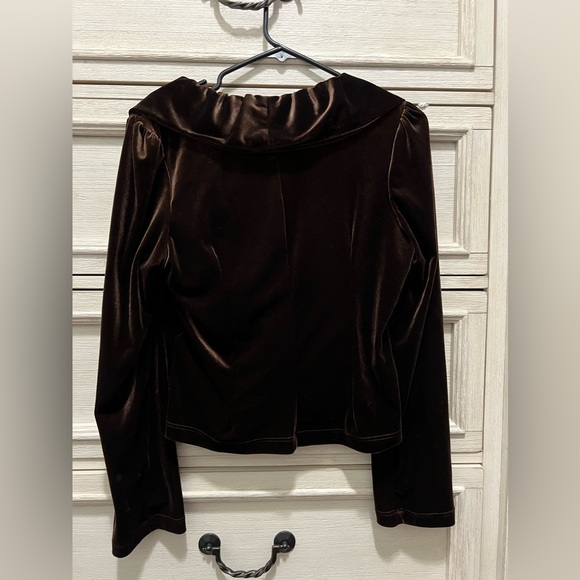 Y Apparel USA Brown Velvet Blouse - Picture 4 of 4
